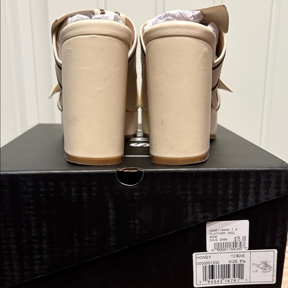 ShuShop Cream and Brown Women's Platform Sandals - Picture 6 of 8